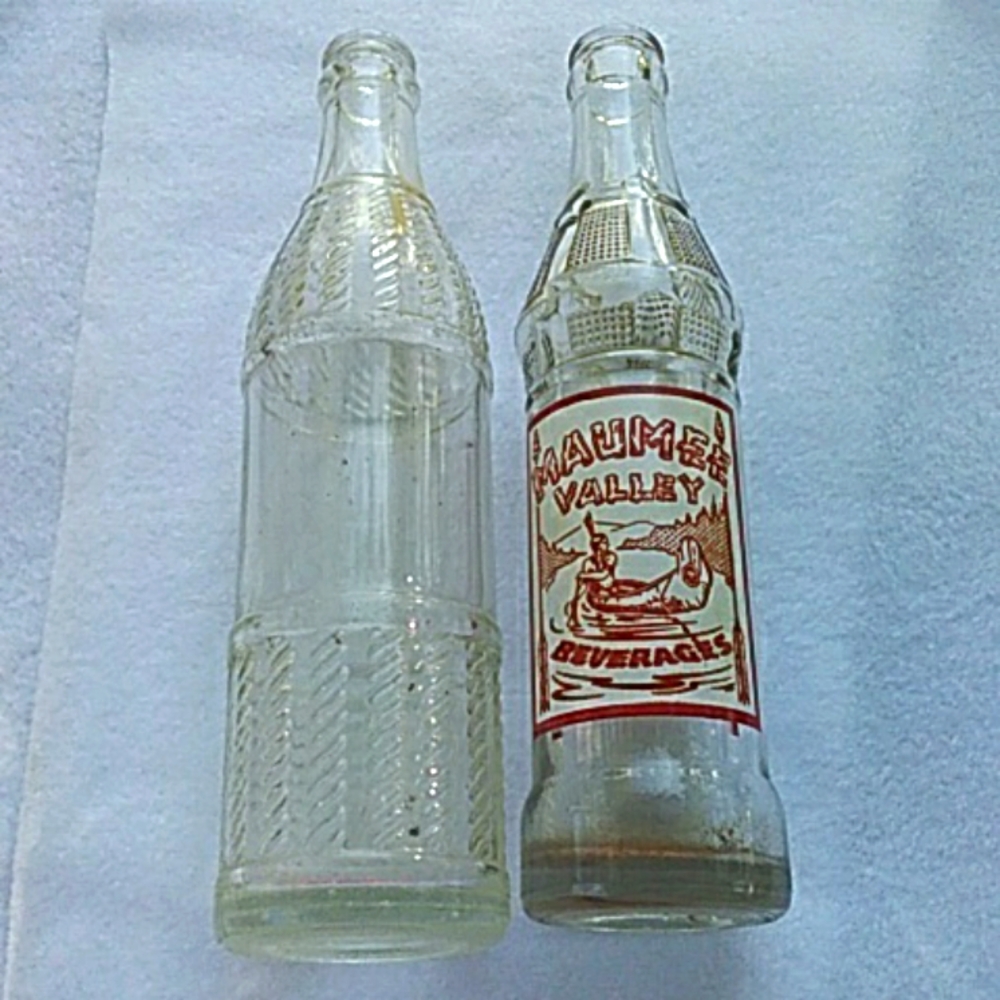 Set of vintage glass bottles.